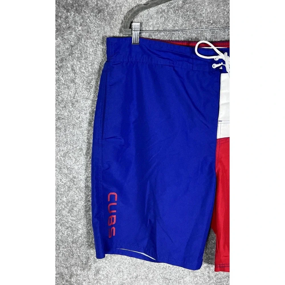 Glll Sports‎ By Carl Banks Chicago Cubs Swim Trunks Mens Size 3XL Red White Blue
